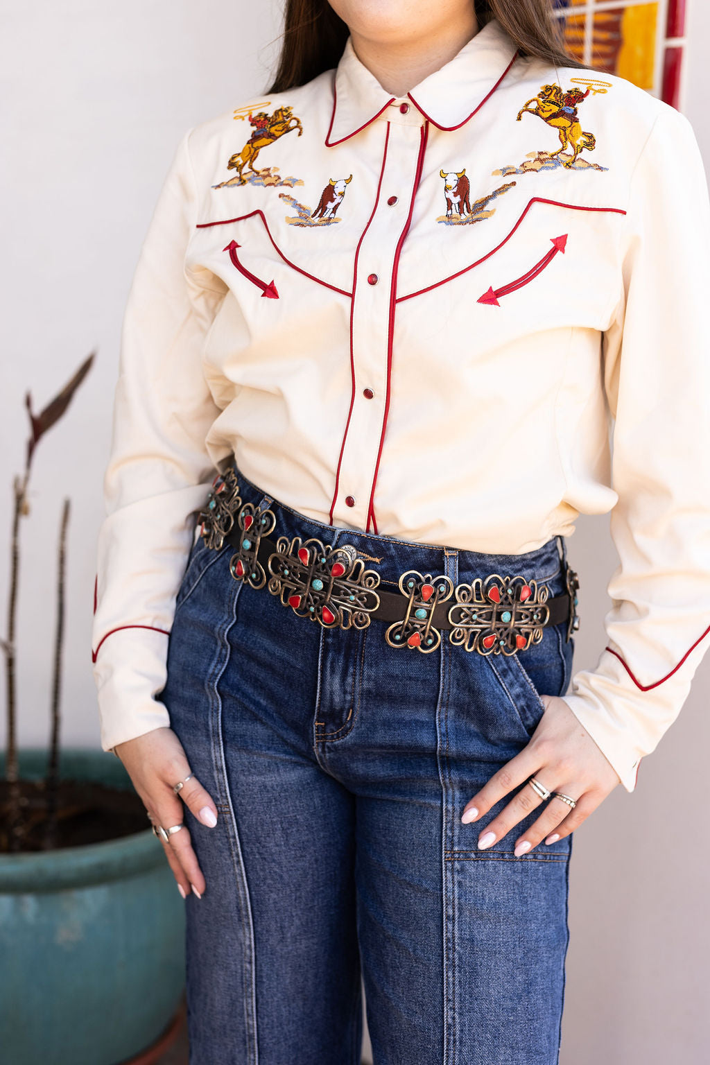 Camarillo Coral Concho Belt