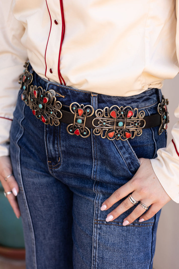 Camarillo Coral Concho Belt
