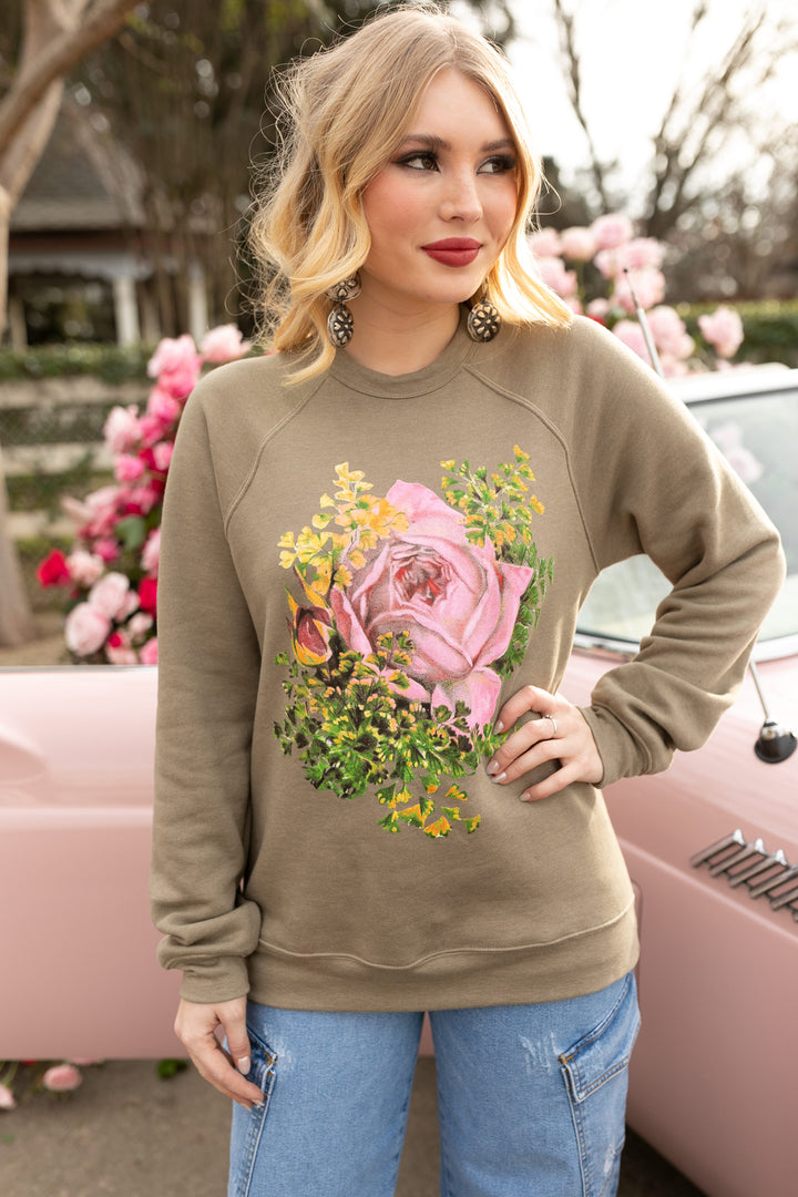 Pretty Pink Rose Pullover