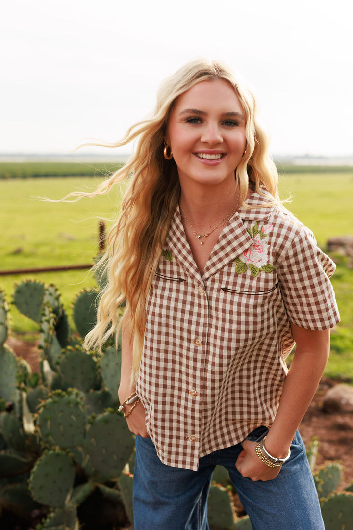 Western Gingham Blouse