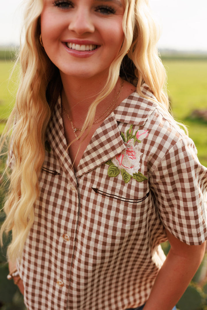 Western Gingham Blouse