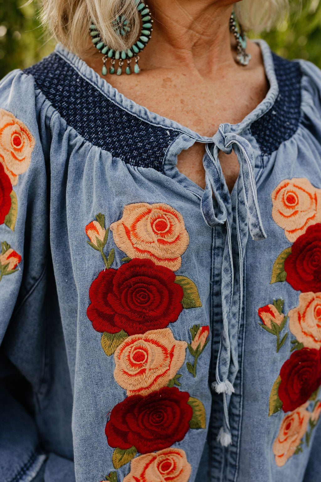 Denim and Rose Top