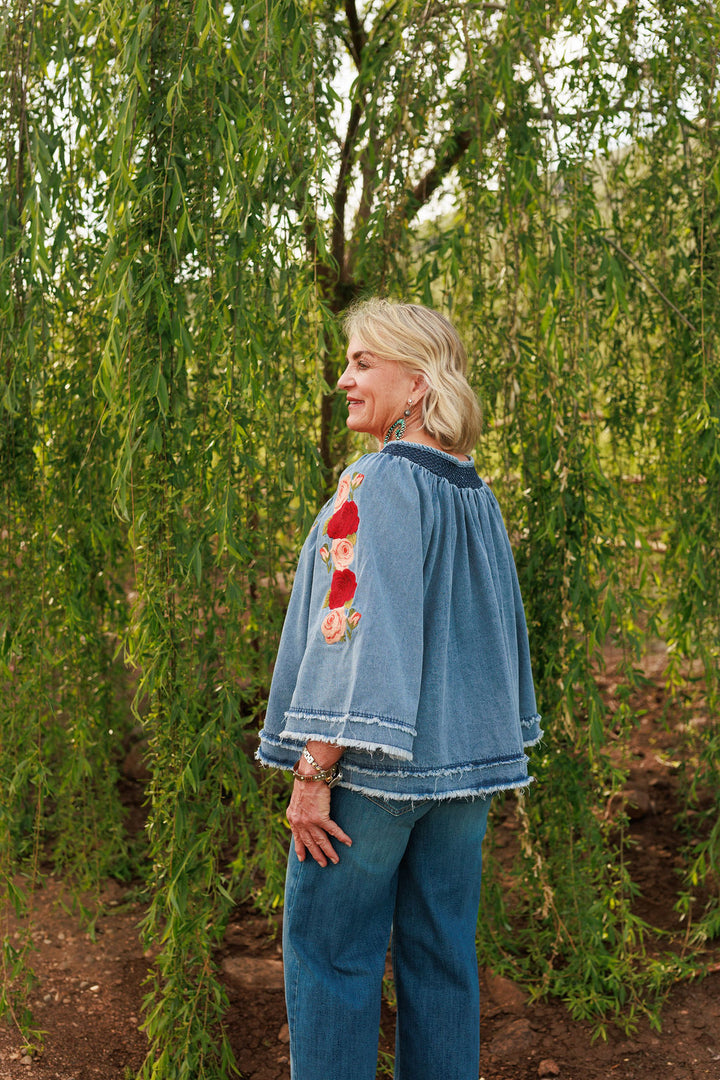 Denim and Rose Top