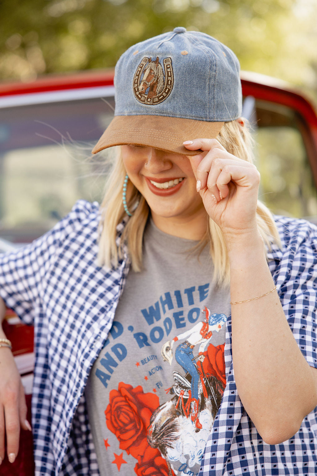Denim Horseshoe Cap