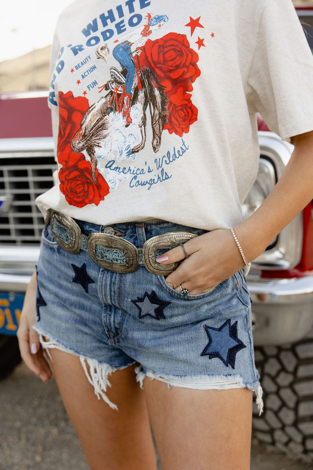 Ultra High Rise Americana Denim Shorts