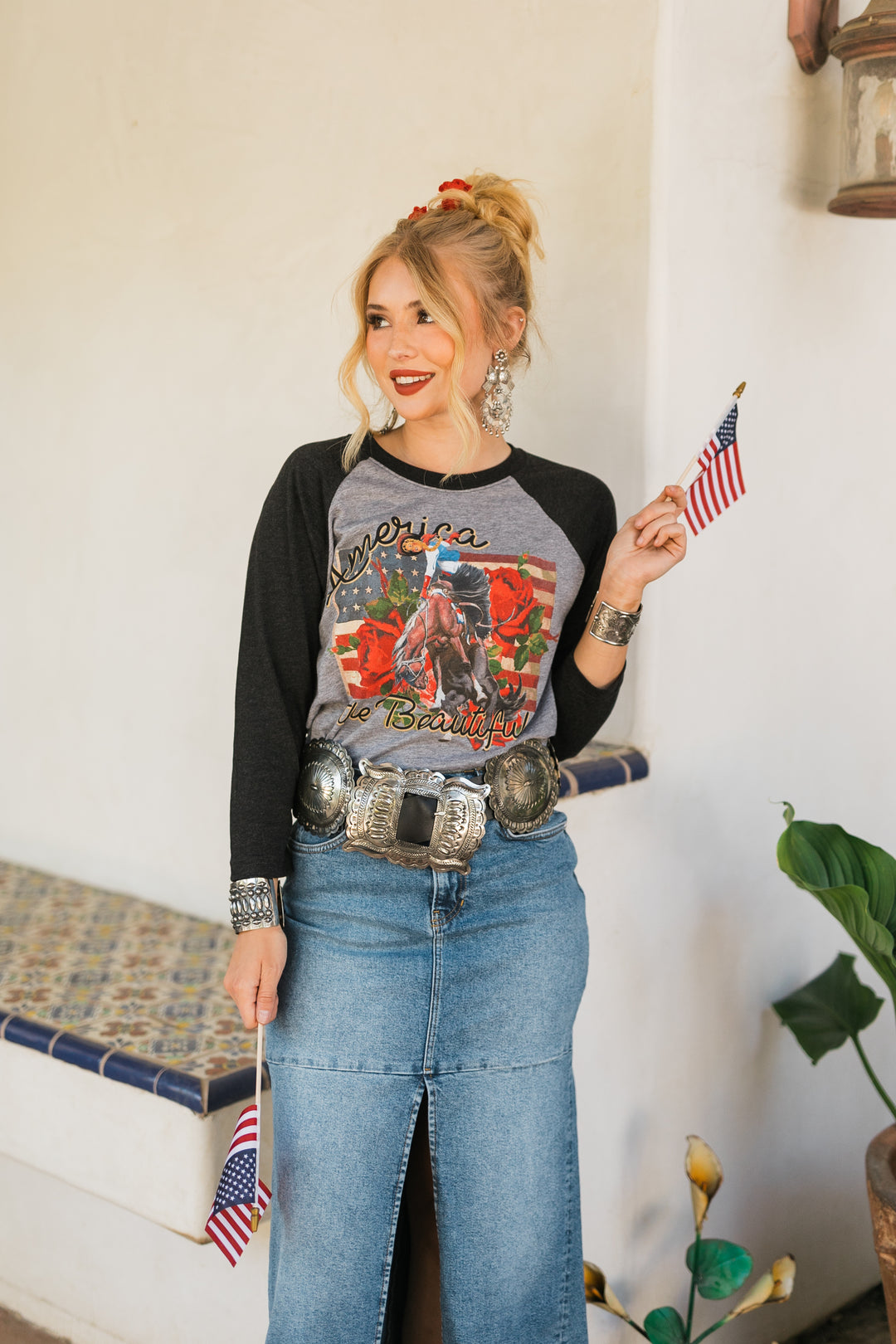 America The Beautiful Baseball Tee