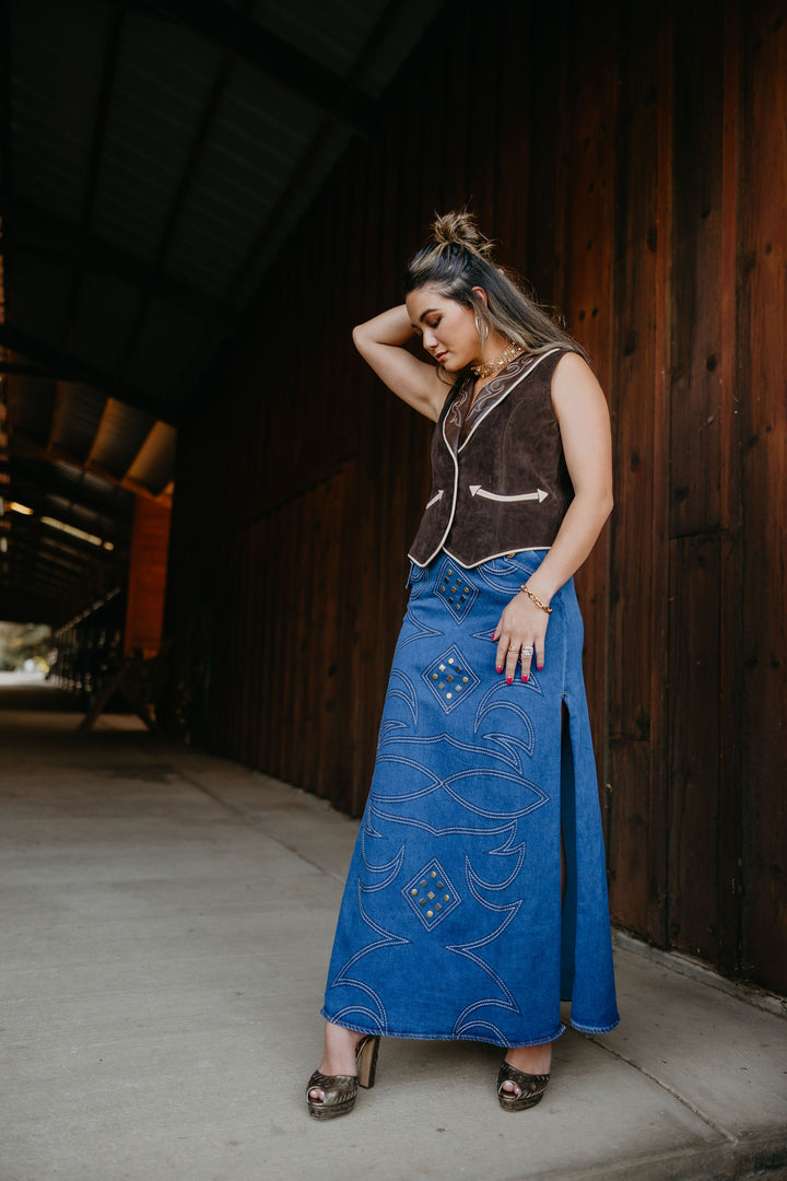 Western Studded Skirt