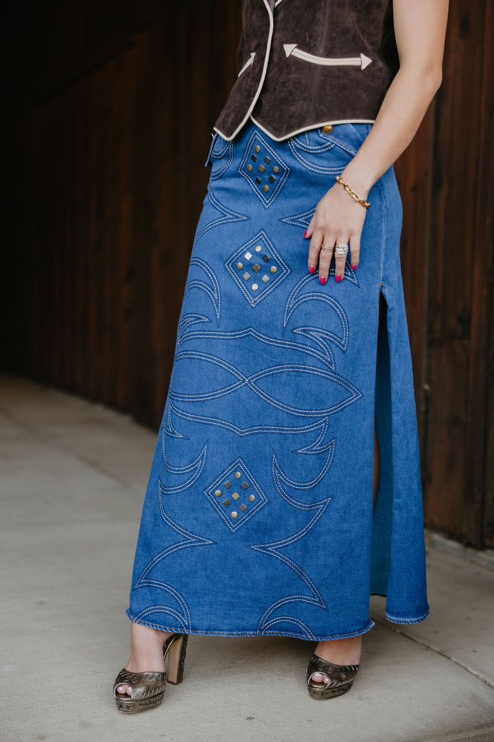 Western Studded Skirt