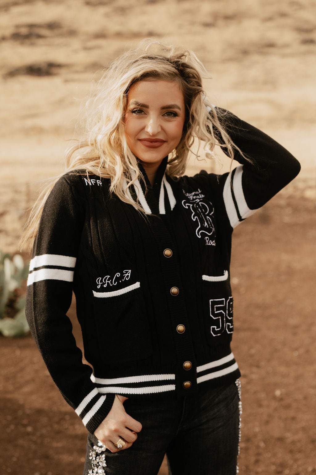 Pre-Order: Black Varsity NFR Sweater