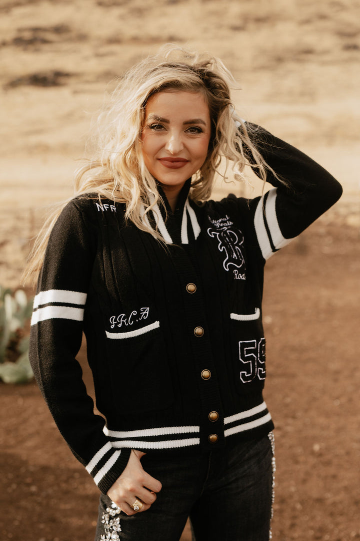 Pre-Order: Black Varsity NFR Sweater