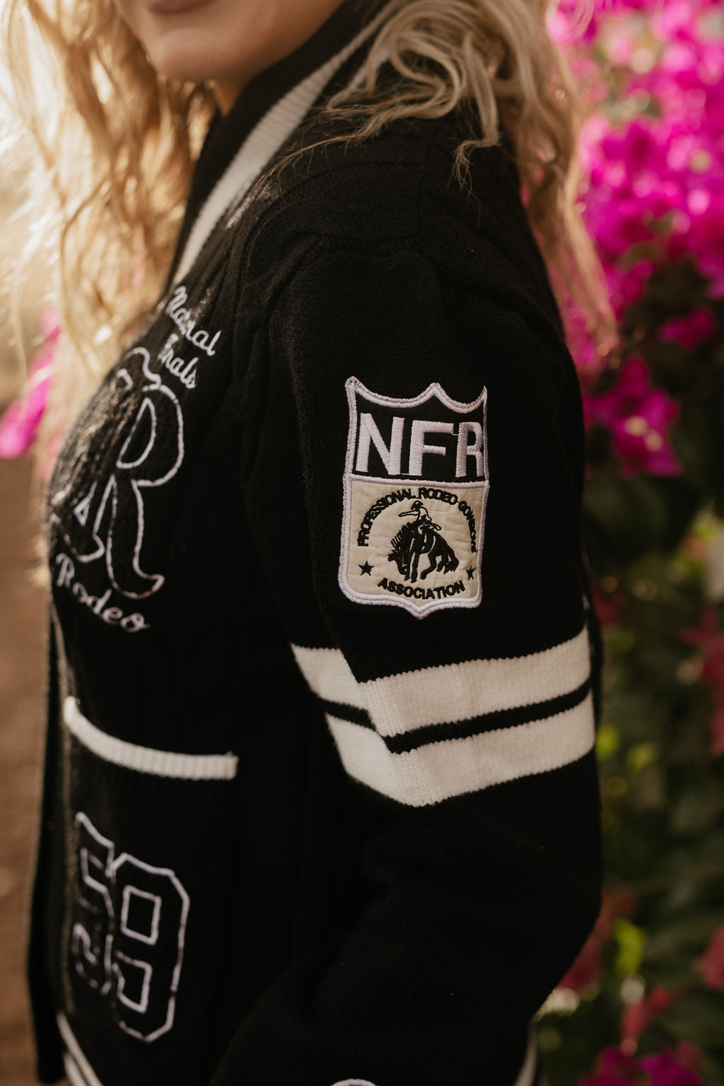 Pre-Order: Black Varsity NFR Sweater