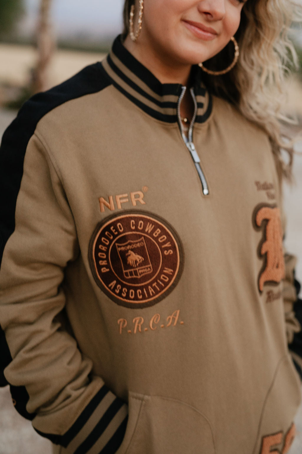 Pre-Order: NFR Olive Fleece Quarter Zip Jacket