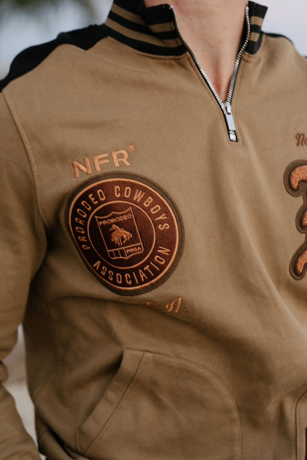 Pre-Order: NFR Olive Fleece Quarter Zip Jacket
