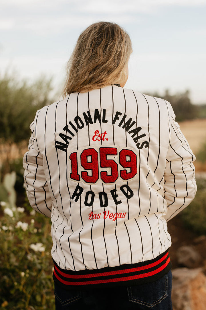 NFR 1959 Pinstripe Varsity Bomber Jacket