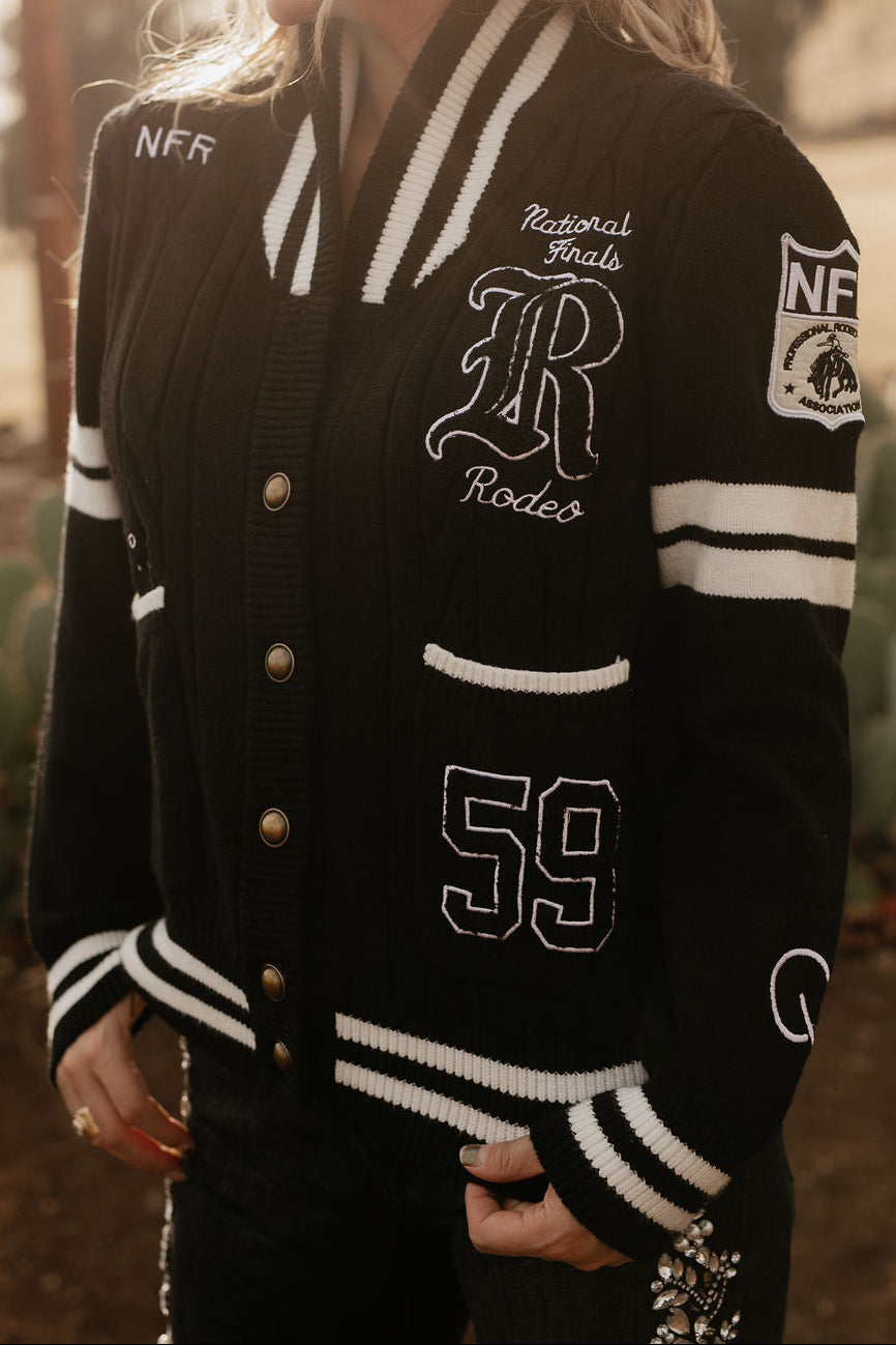 Pre-Order: Black Varsity NFR Sweater