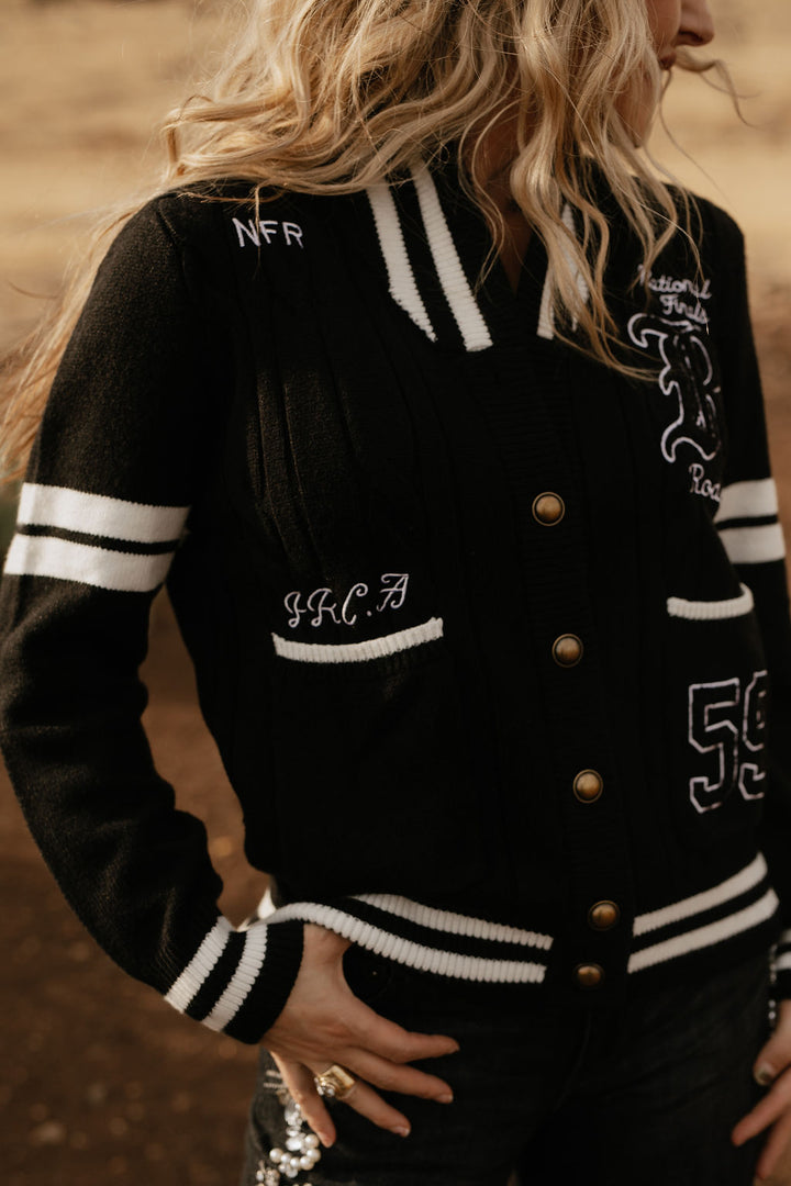 Pre-Order: Black Varsity NFR Sweater