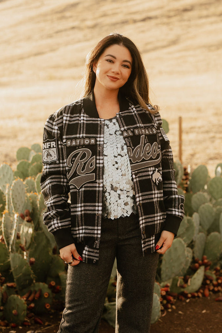 Gray Plaid NFR Bomber Jacket🔜