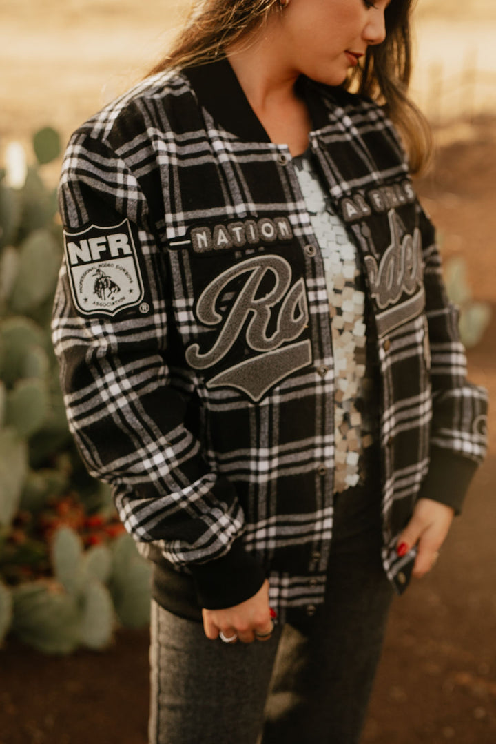 Gray Plaid NFR Bomber Jacket🔜