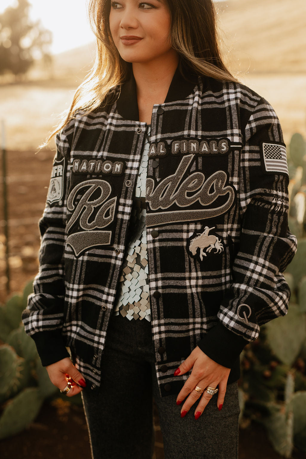 Gray Plaid NFR Bomber Jacket🔜