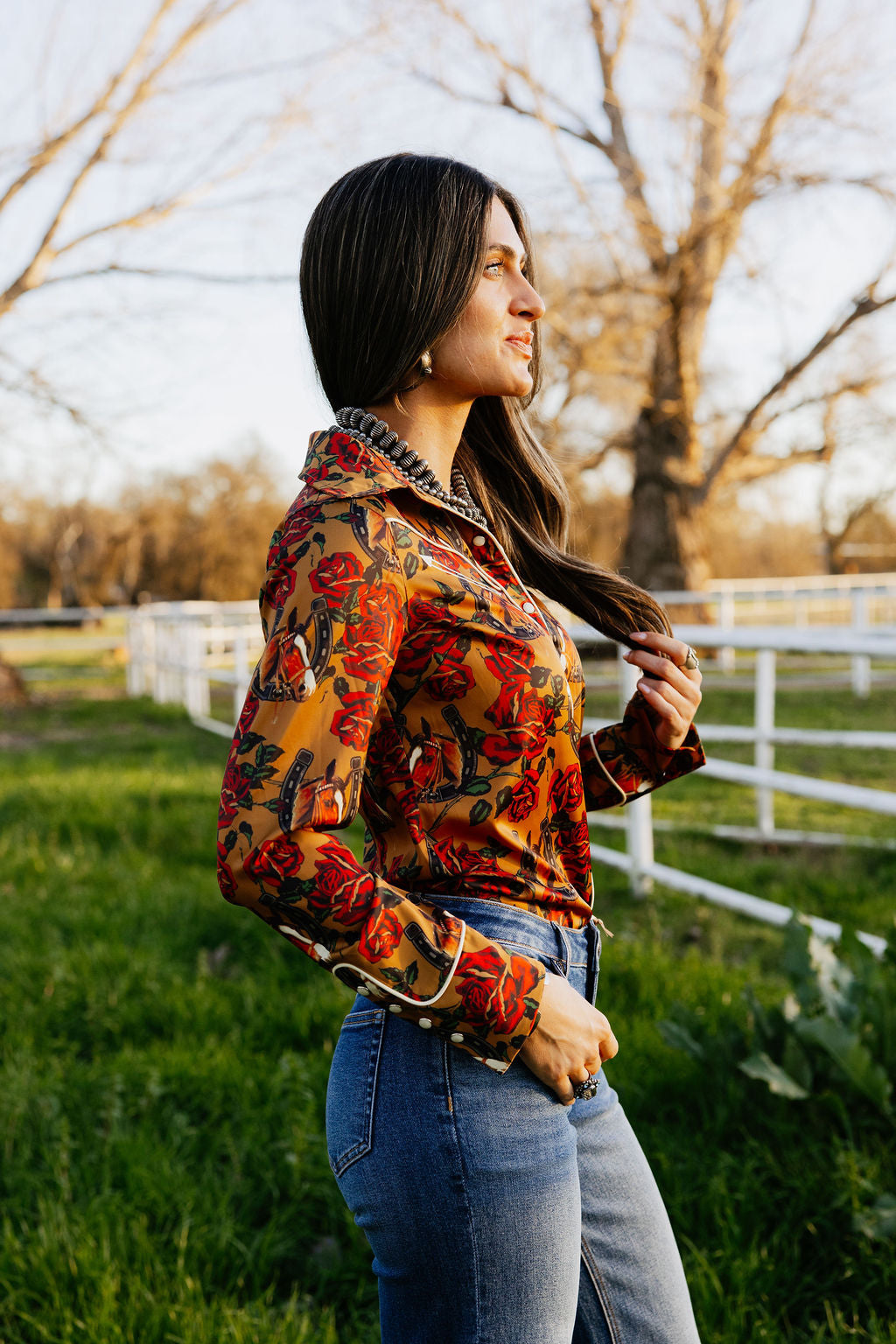 Horses & Horseshoes Button Up