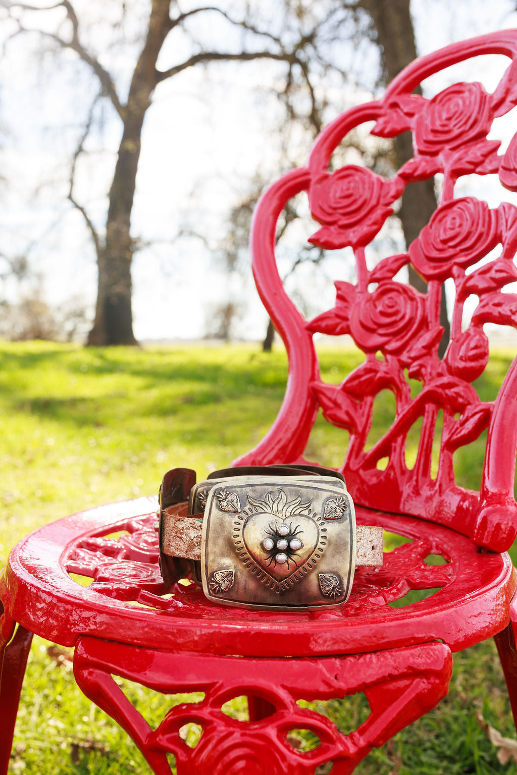 Pearls Sacred Heart Concho Belt