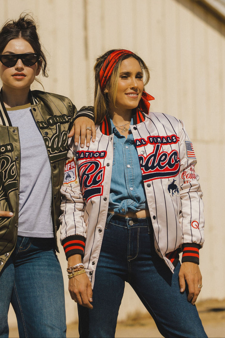 NFR 1959 Pinstripe Varsity Bomber Jacket