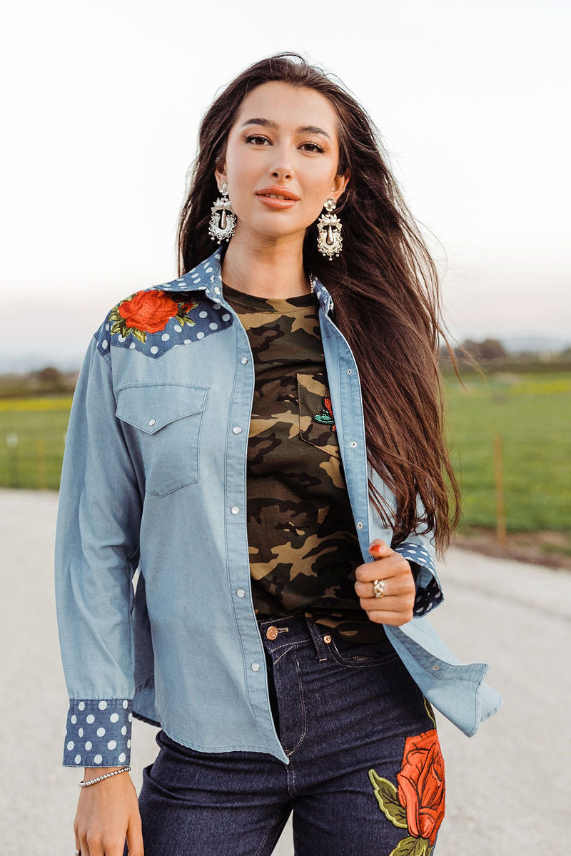 Blue Betsy Button Up