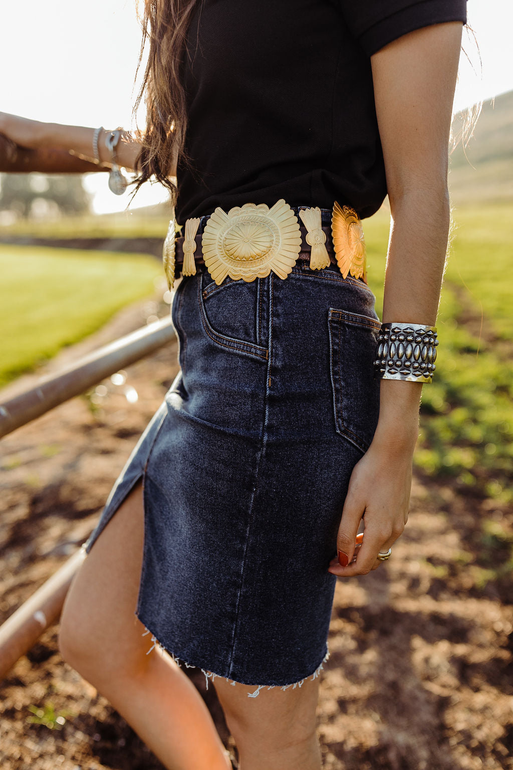 Gold Concho Belt Western Fashion by Rodeo Quincy