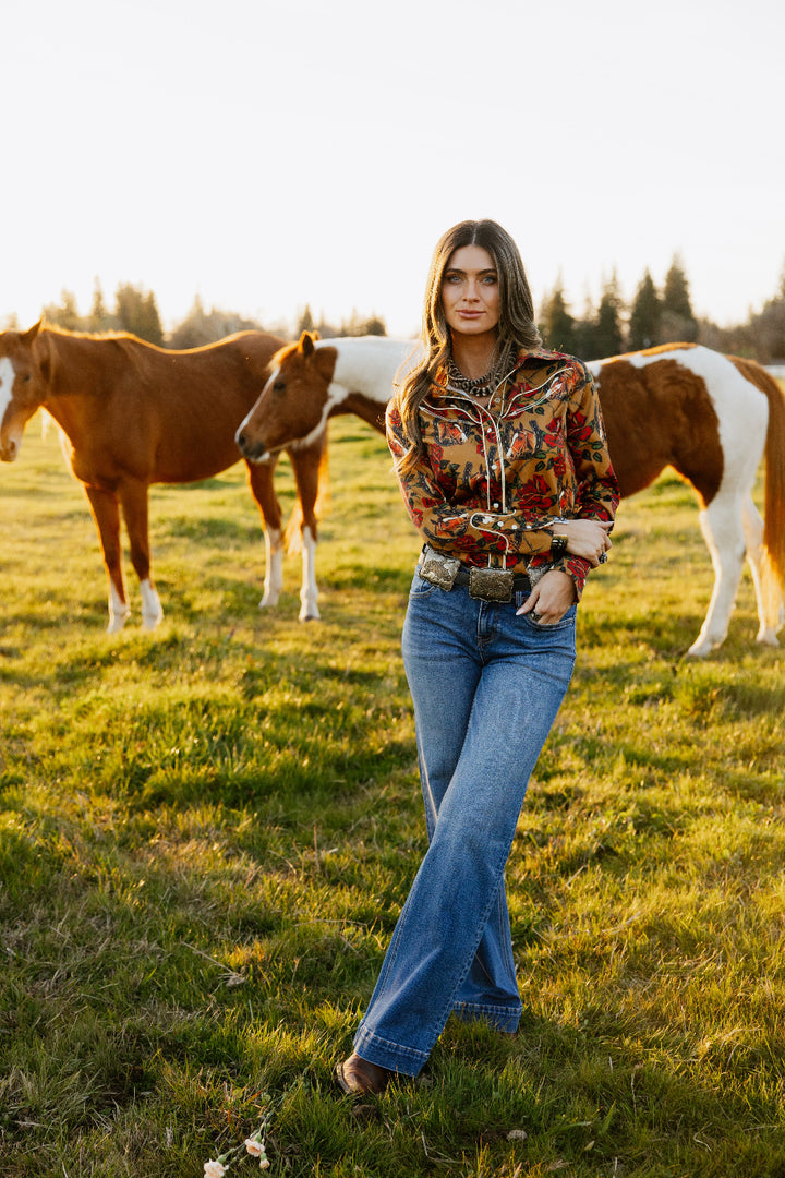 Horses & Horseshoes Button Up