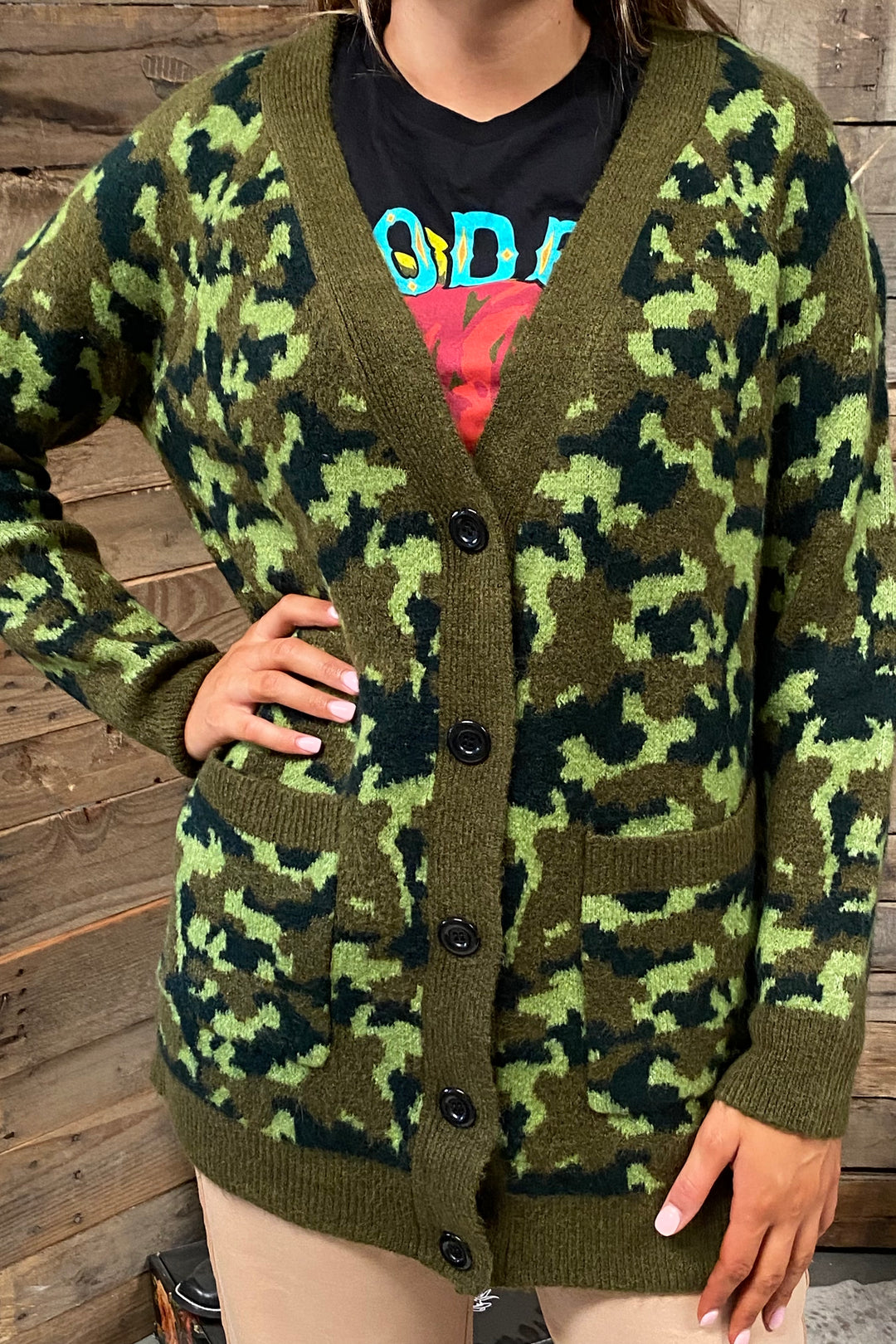 James Camo Cardigan