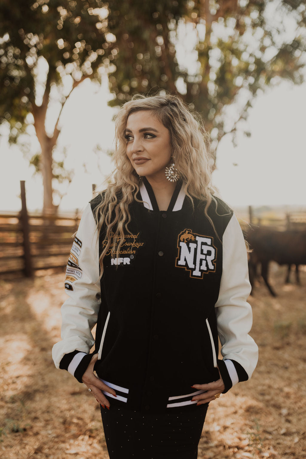 Black NFR Letterman Jacket