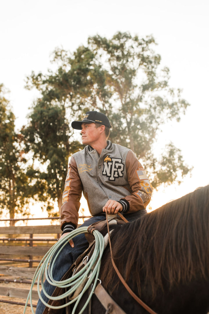 Gray NFR Letterman Jacket