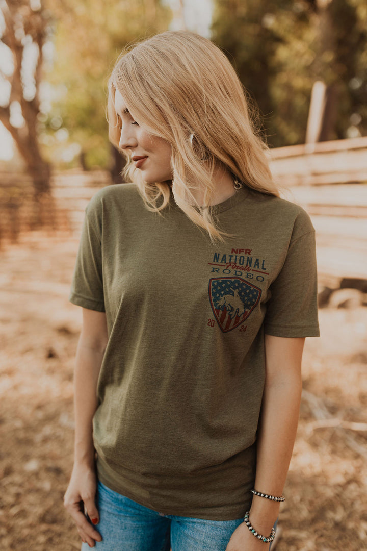 Old American Tee- Olive