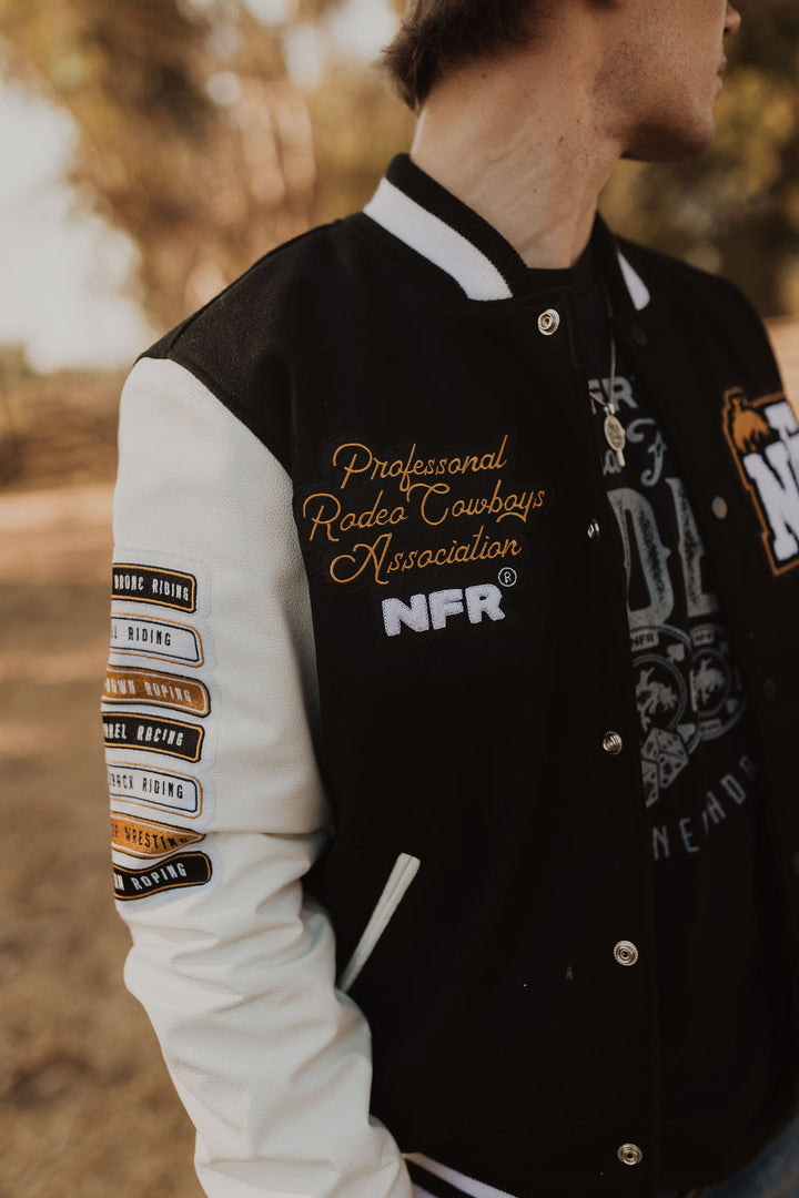 Black NFR Letterman Jacket