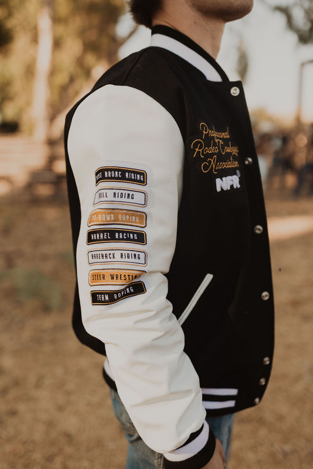 Black NFR Letterman Jacket