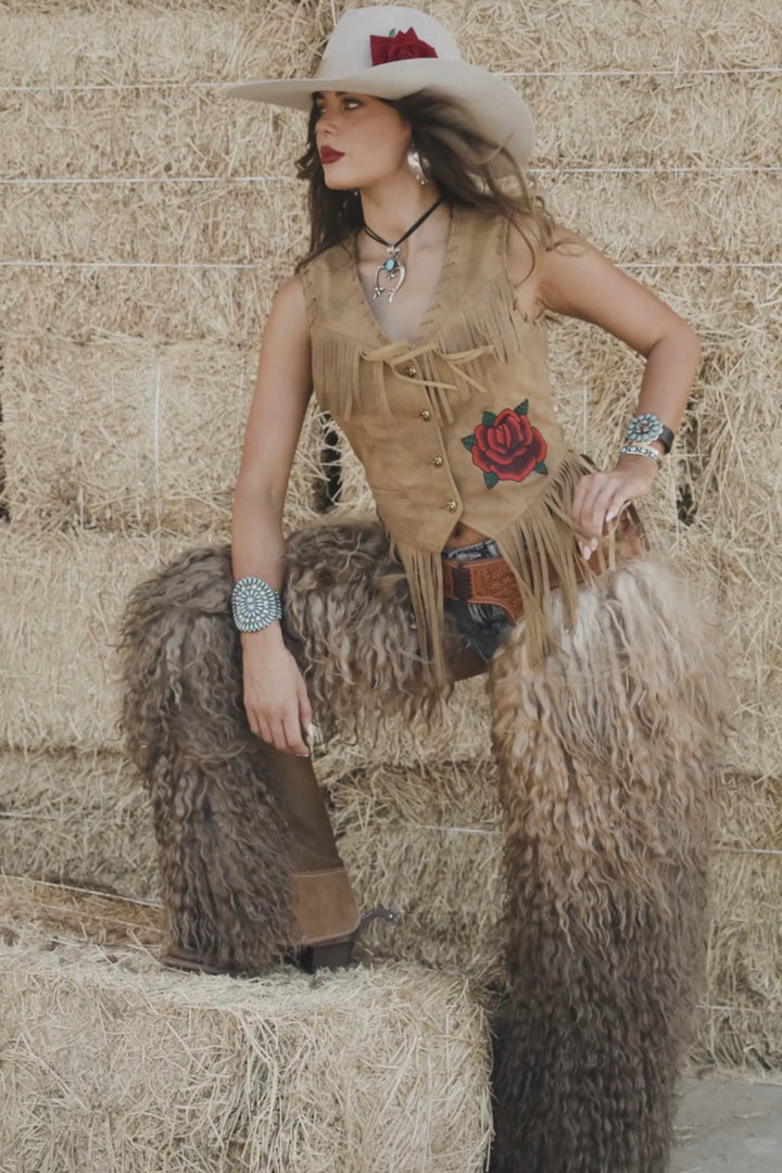 Wild Rose Fringe Vest