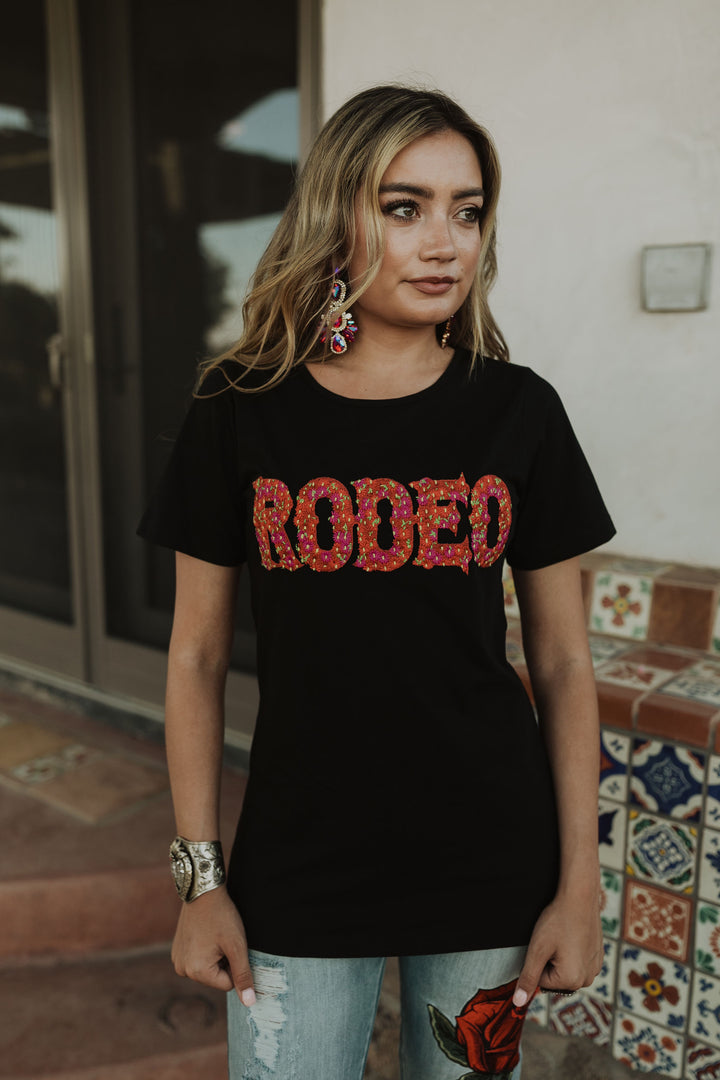 Floral Reese Rodeo Embroidered Tee