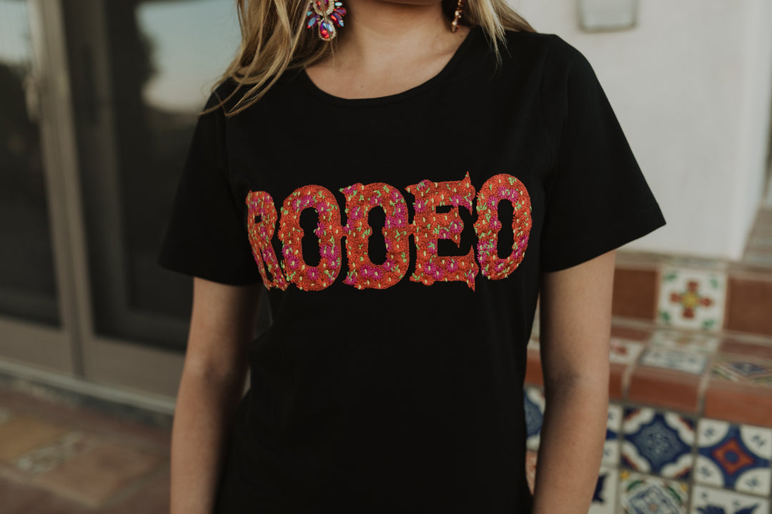Floral Reese Rodeo Embroidered Tee